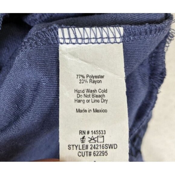 W5 Women's Top Size Medium Purple Stretch Knit Short Sleeve Bohemian - Picture 7 of 9